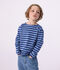 Marini&egrave;re enfant en coton &agrave; rayures bleu/bleu