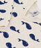 Dors-bien sans pieds baleines marines en coton beige MONTELIMAR/bleu MEDIEVAL