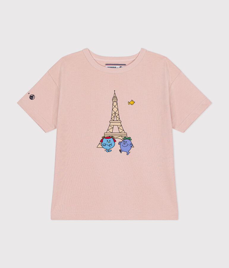 Tee-shirt Monsieur Madame en coton enfant rose SALINE