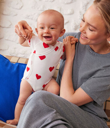 Lot de 3 bodies croisés manches courtes cœur bébé en coton