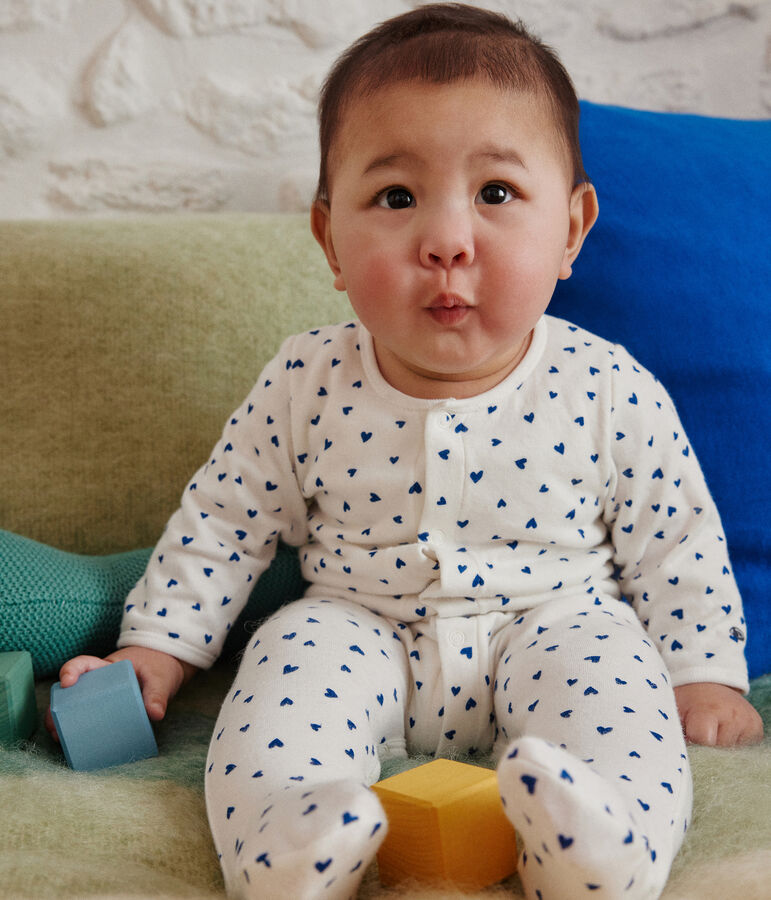 Bodyjama coeur en tubique blanc MARSHMALLOW/ NEWBLEU