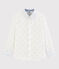 Chemise manches longues en popeline enfant garçon blanc MARSHMALLOW/bleu SMOKING