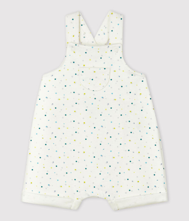 Combicourt b&eacute;b&eacute; en jersey double face en coton biologique blanc/multicouleur