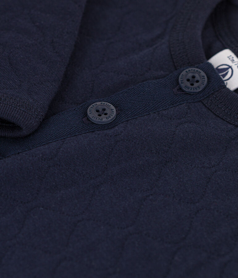 Combinaison longue en tubique matelass&eacute; b&eacute;b&eacute; bleu