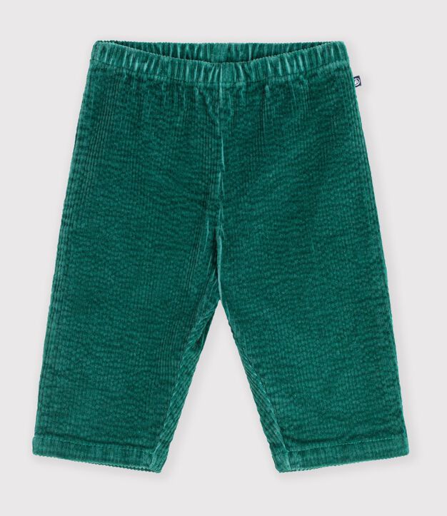 Pantalon b&eacute;b&eacute; en velours uni vert