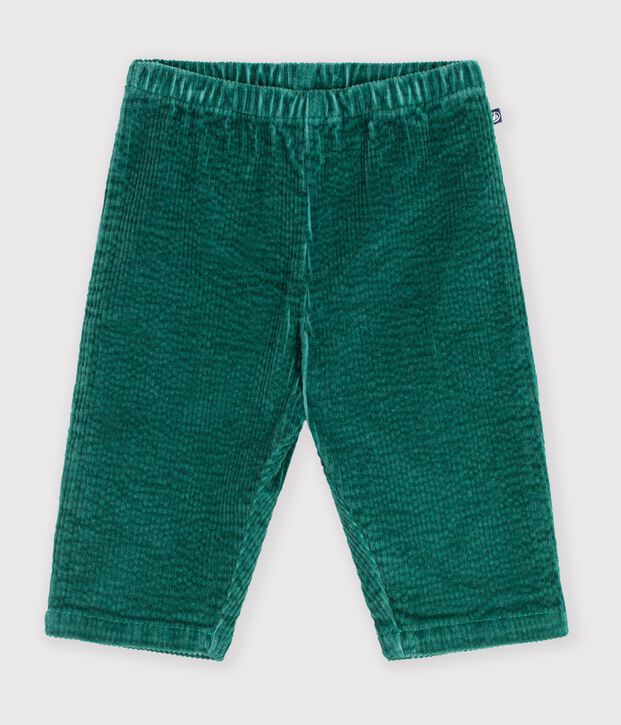 Pantalon b&eacute;b&eacute; en velours uni vert