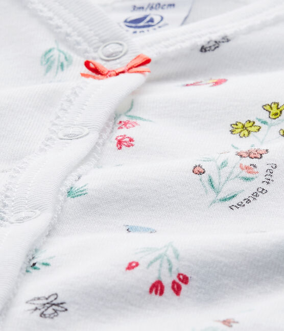 Dors bien bébé fille imprimé blanc ECUME/blanc MULTICO