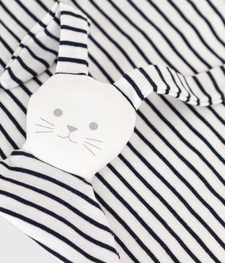 Doudou marini&egrave;re en coton blanc MARSHMALLOW/bleu SMOKING