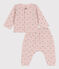 Ensemble imprimé en tubique bébé rose SALINE/blanc MULTICO