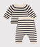 Ensemble en tricot laine et coton rayure marinière bébé blanc AVALANCHE/bleu SMOKING
