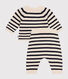 Ensemble en tricot laine et coton rayure marini&egrave;re b&eacute;b&eacute;