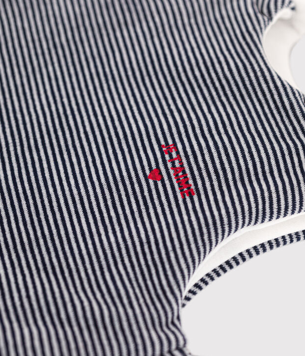 Gigoteuse en velours b&eacute;b&eacute; TOG 2,5 bleu/blanc