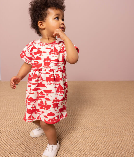 Robe bébé manches courtes en molleton imprimé rouge AVALANCHE/ ROUGE