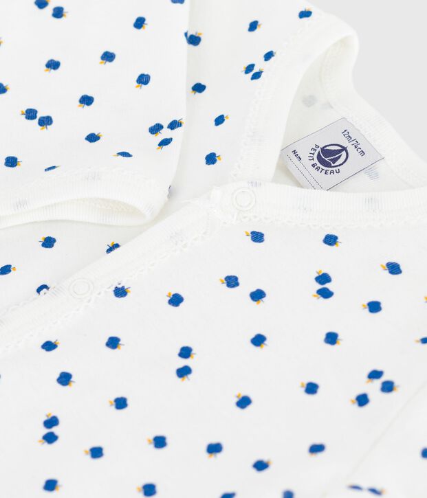 Pyjama b&eacute;b&eacute; en coton sans pieds imprim&eacute; blanc/multicouleur