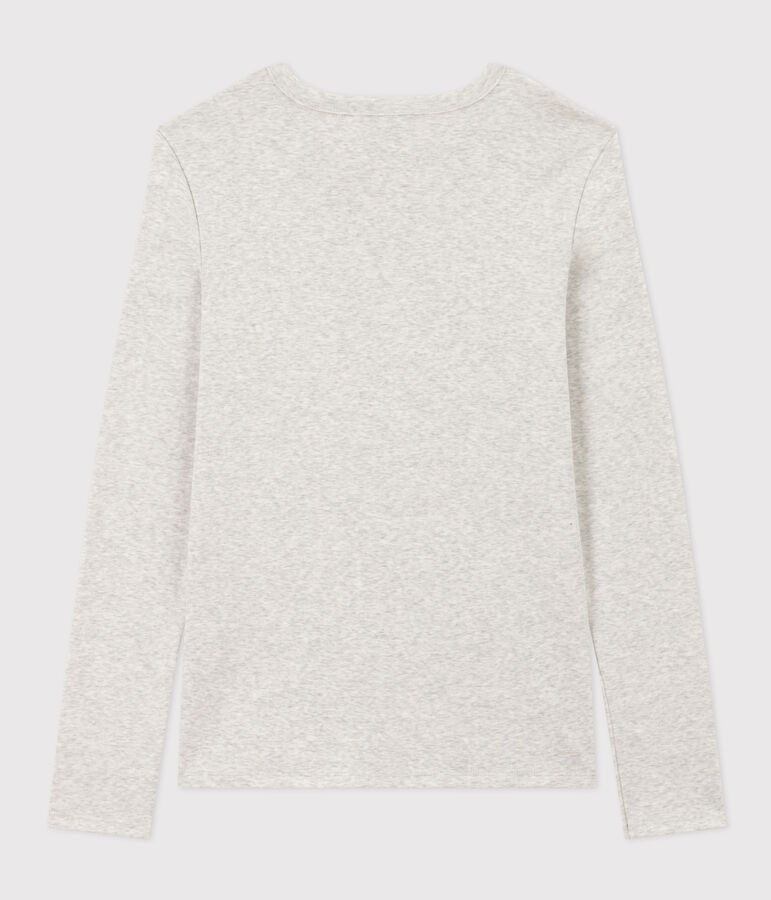 Tee-shirt L'ICONIQUE col rond en coton Femme gris BELUGA CHINE