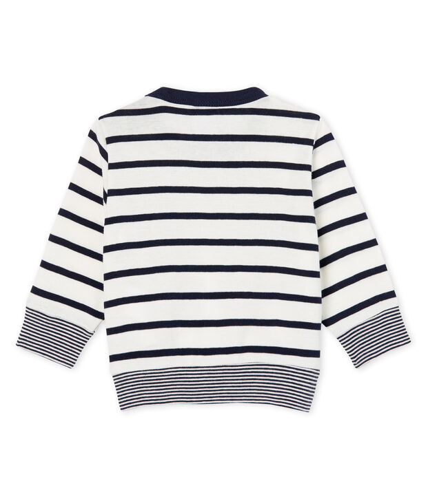 Tee shirt manches longues rayure marini&egrave;re b&eacute;b&eacute; gar&ccedil;on blanc/bleu