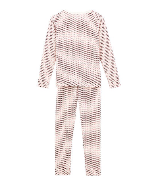 Pyjama petite fille coupe ajustée blanc MARSHMALLOW/blanc MULTICO