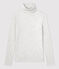 Tee-shirt col roulé L'ICONIQUE en coton BIO Femme gris BELUGA CHINE
