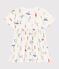 Robe manches courtes en coton enfant fille blanc MARSHMALLOW/blanc MULTICO