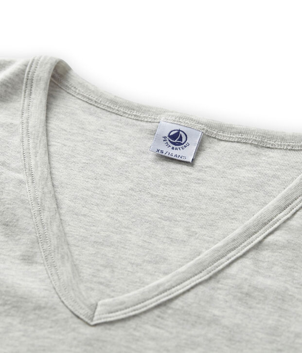 Tee shirt iconique femme gris chin&eacute; clair