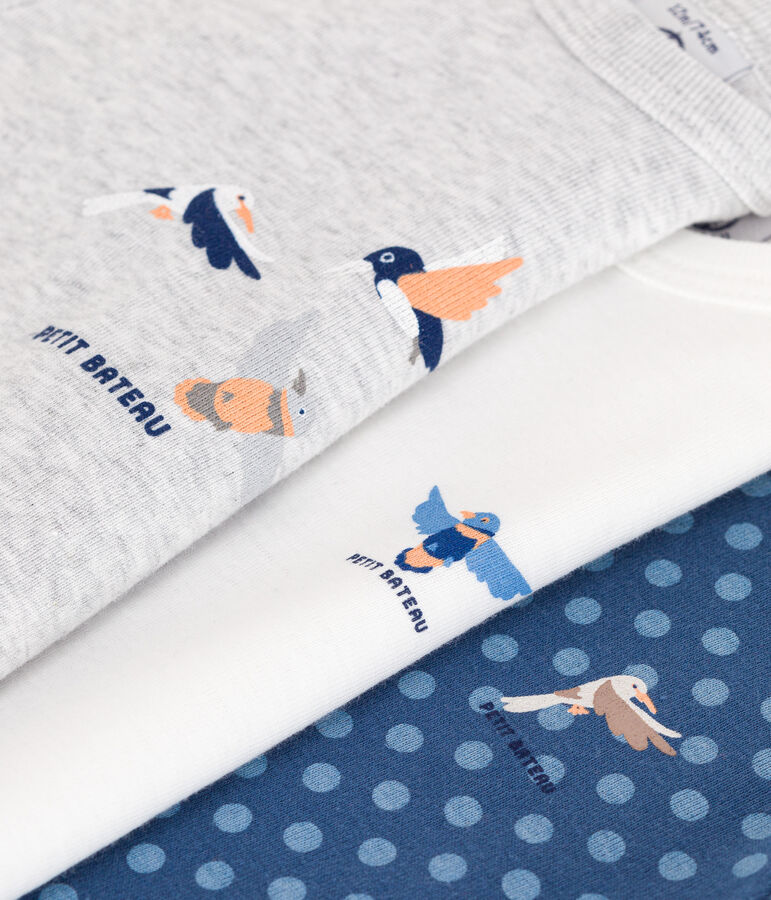 Lot de 3 bodies manches longues en coton b&eacute;b&eacute; multicouleur