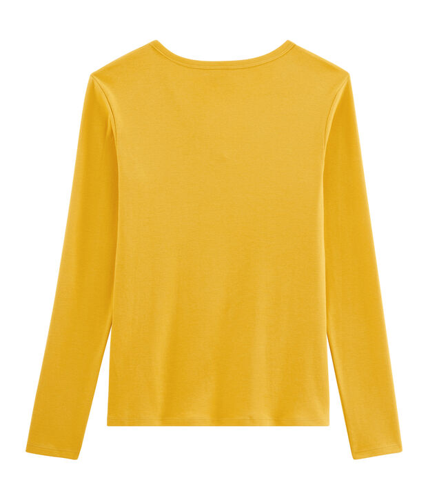 Tee shirt manches longues iconique femme jaune