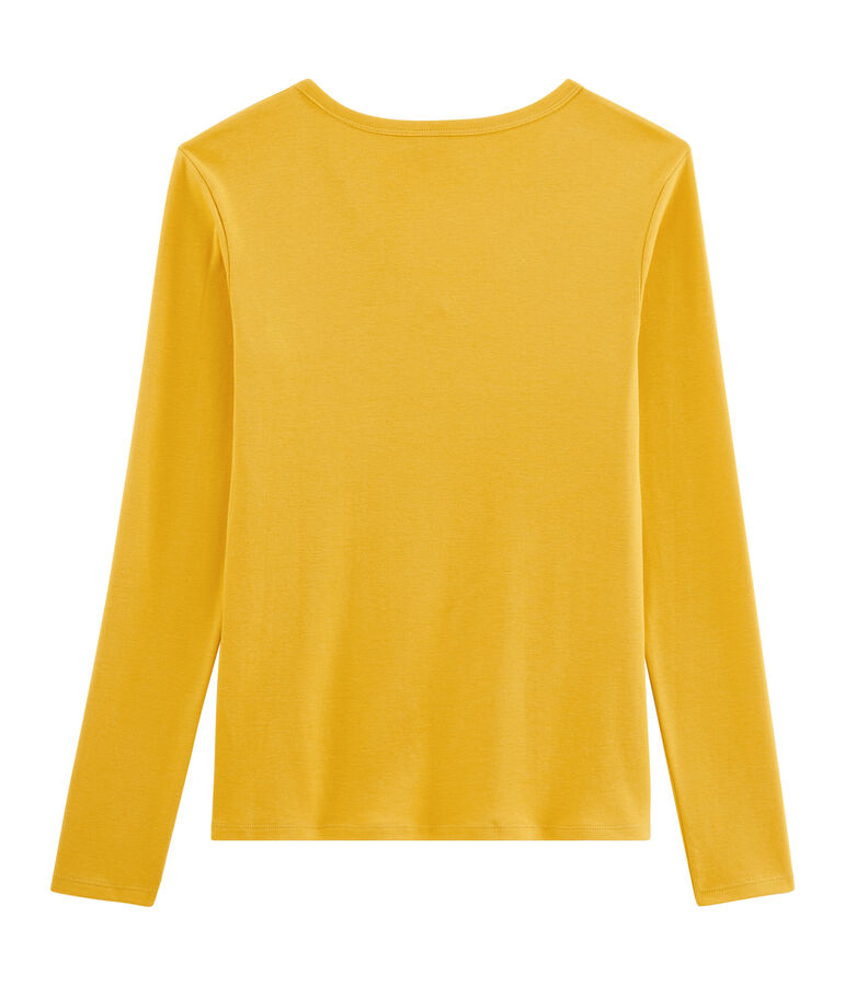 Tee shirt manches longues iconique femme jaune