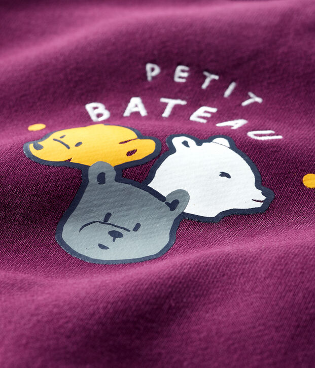 Sweatshirt b&eacute;b&eacute; gar&ccedil;on imprim&eacute; violet