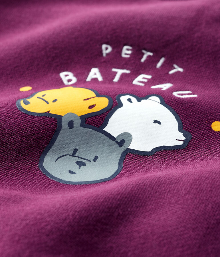 Sweatshirt b&eacute;b&eacute; gar&ccedil;on imprim&eacute; violet CEPAGE
