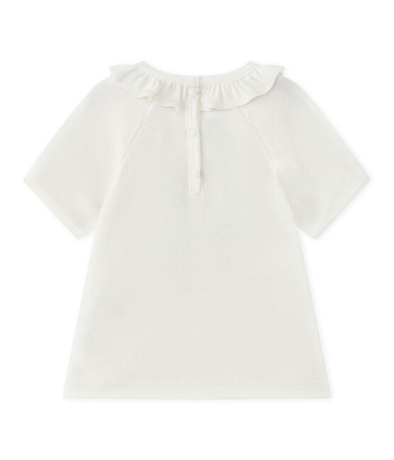 Tee-shirt bébé fille manches courtes blanc MARSHMALLOW/bleu SMOKING