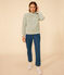 Pull en côte anglaise en coton Femme vert HERBIER