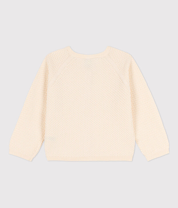 Cardigan en coton enfant fille &eacute;cru