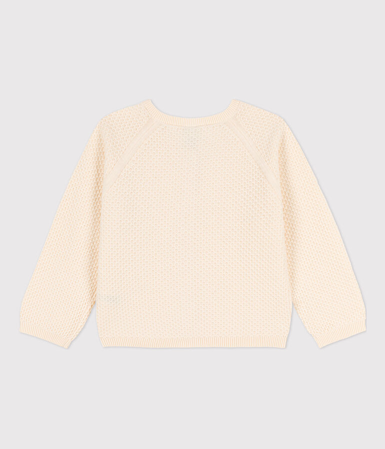 Cardigan en coton enfant fille &eacute;cru