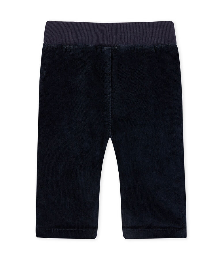 Pantalon b&eacute;b&eacute; gar&ccedil;on en velours stretch doubl&eacute; bleu