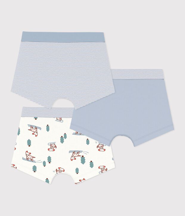 Lot de boxers ceinture recouverte enfant en coton imprim&eacute; multicouleur