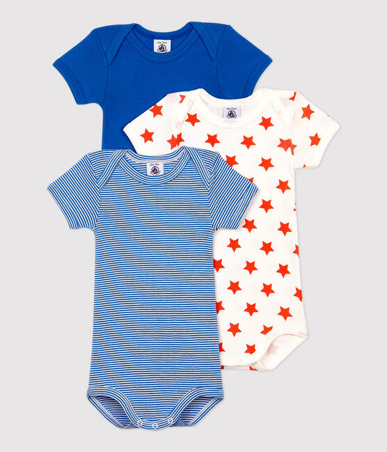 Lot de 3 bodies manches courtes étoiles bébé en coton biologique variante 1