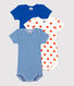 Lot de 3 bodies manches courtes étoiles bébé en coton biologique