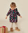 Robe manches longues en flanelle bébé bleu SMOKING/blanc MULTICO