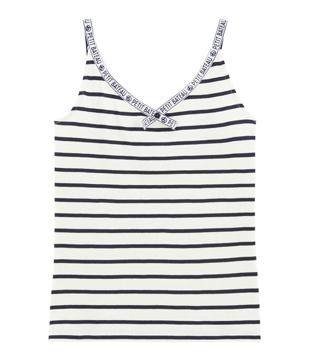 D&eacute;bardeur femme blanc/bleu