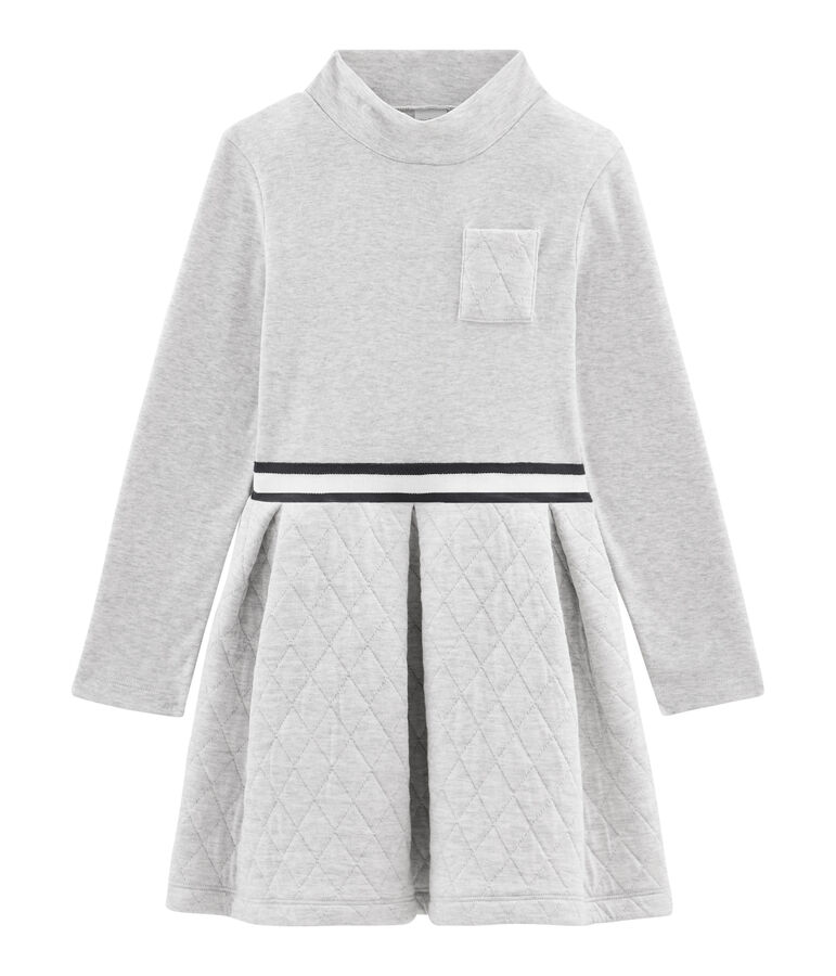 Robe col roul&eacute; enfant fille gris
