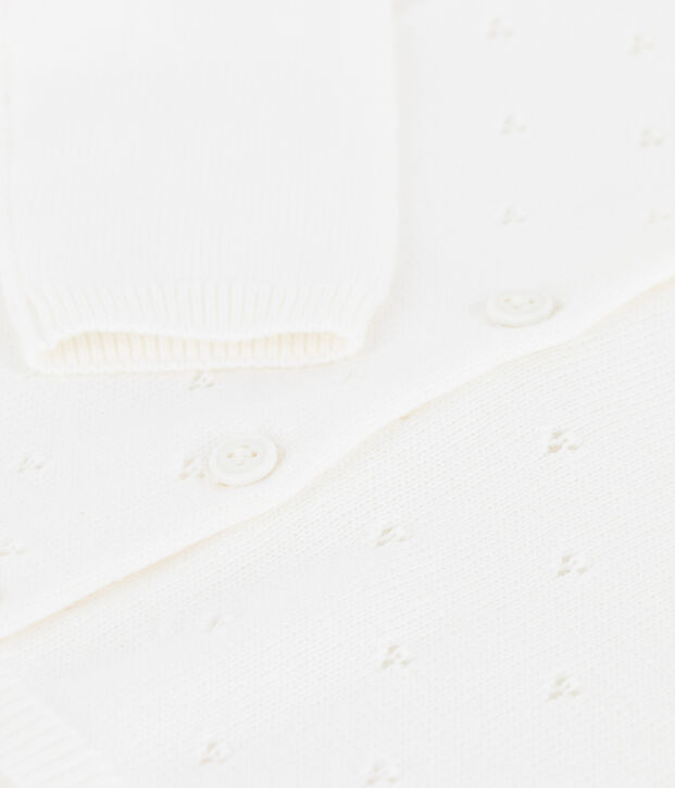 Cardigan en tricot raffin&eacute; b&eacute;b&eacute; blanc