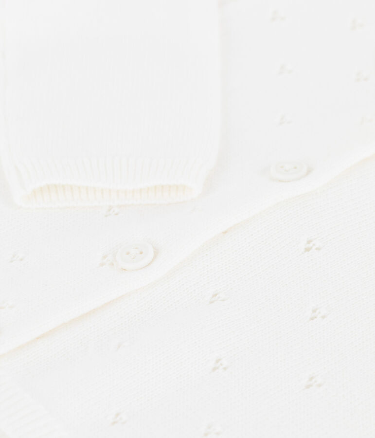 Cardigan en tricot raffin&eacute; b&eacute;b&eacute; blanc MARSHMALLOW