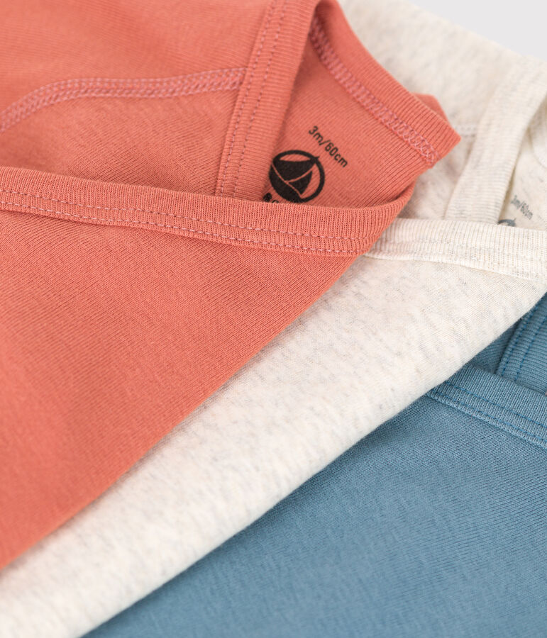 Lot de 3 bodies manches longues b&eacute;b&eacute; en coton multicouleur