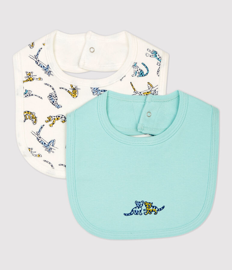 Lot de 2 bavoirs  en coton biologique multicouleur