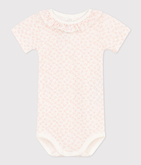 Body manches courtes à collerette en coton bébé MARSHMALLOW/ PANTY