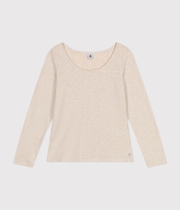 Tee-shirt Le Droit manches longues col danseuse en jersey flammé femme