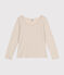 Tee-shirt Le Droit manches longues col danseuse en jersey flammé femme beige MONTELIMAR CHINE