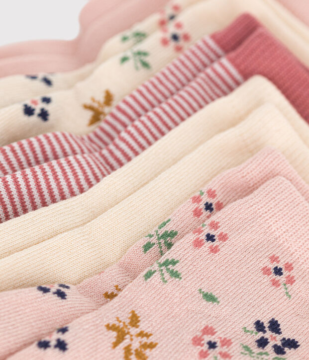 5 paires de chaussettes en coton fleurs b&eacute;b&eacute; multicouleur