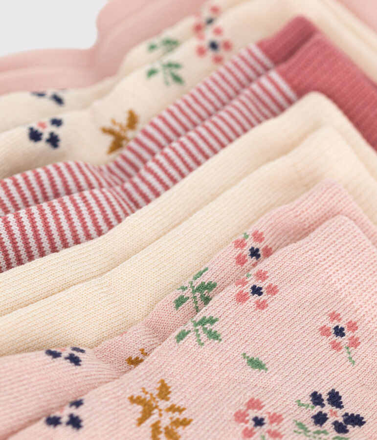 5 paires de chaussettes en coton fleurs b&eacute;b&eacute; variante 1