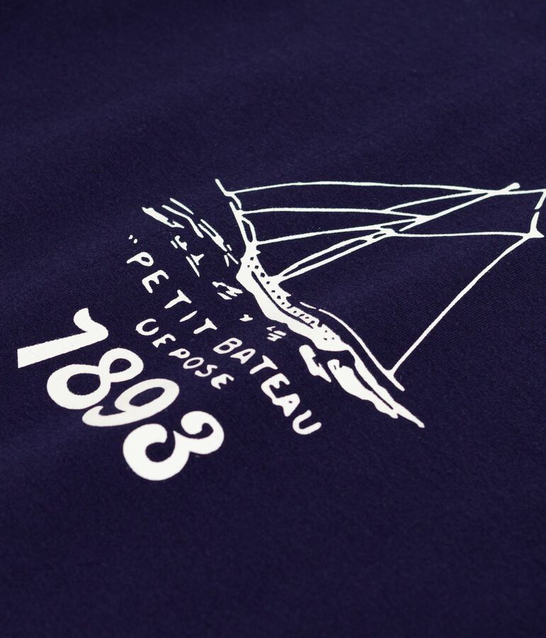 Tee-shirt enfant &agrave; manches courtes imprim&eacute; bleu SOIR